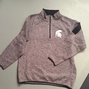 Antigua Men's Heathered Gray Zip-Up Sweater